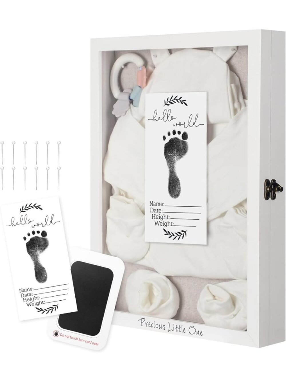 12x16 Baby Shower Shadow Box Keepsake Frame - White Decorative Display